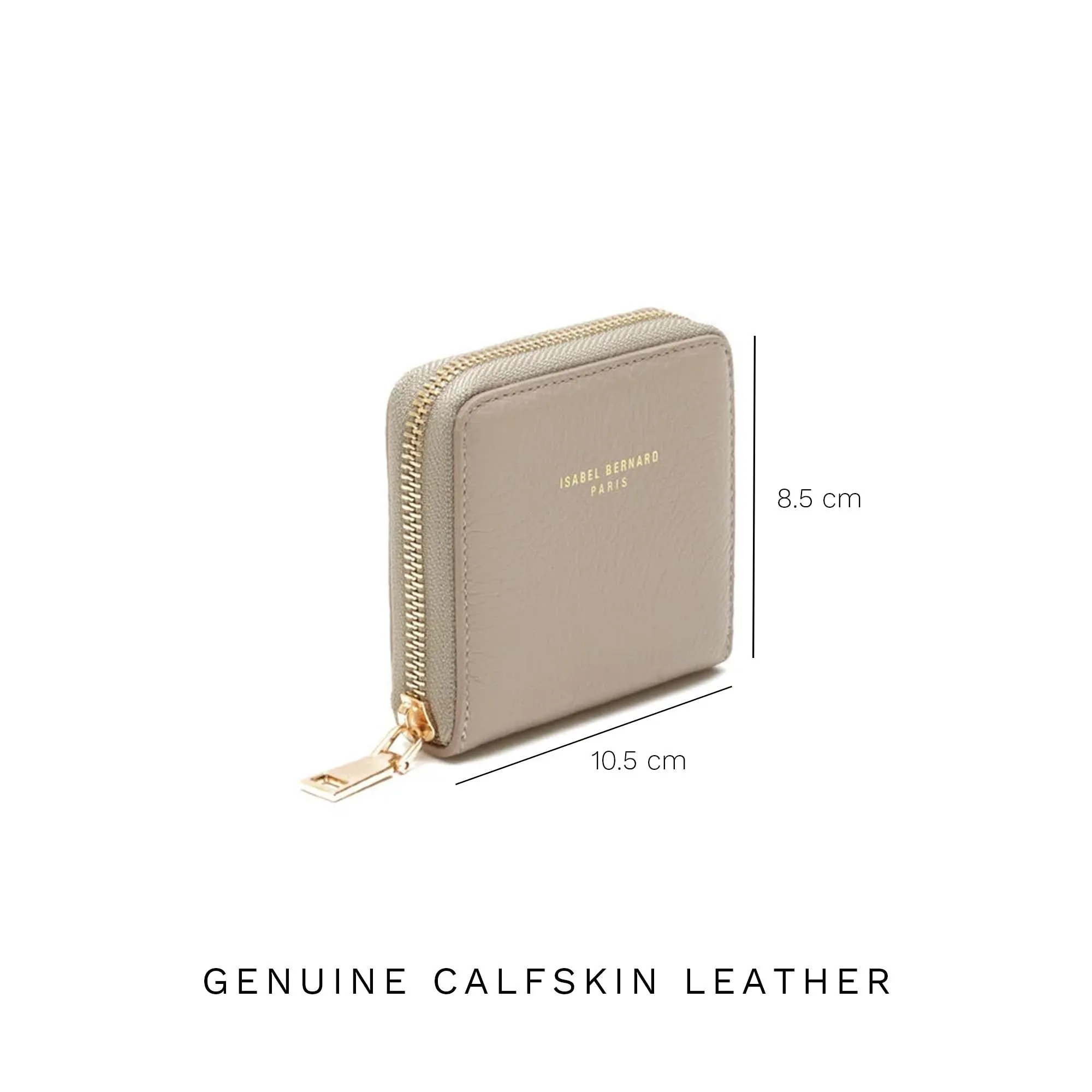 Cadeau d'Isabel taupe calfskin leather handbag and zipper wallet gift set