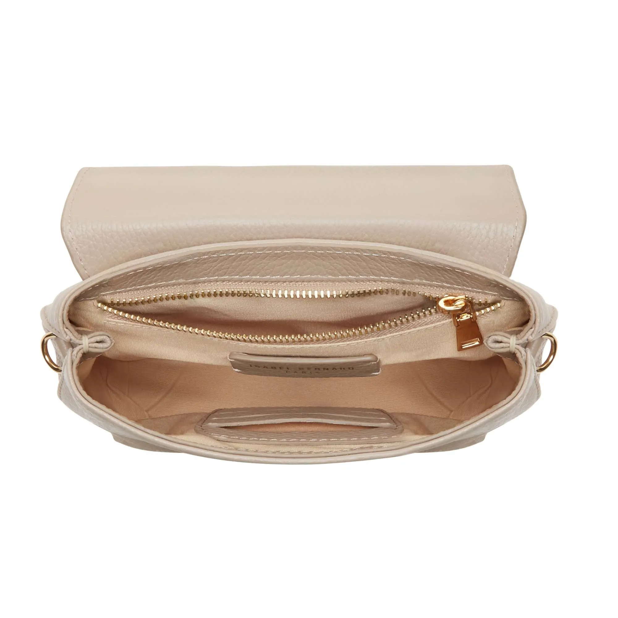 Cadeau d'Isabel taupe calfskin leather handbag and zipper wallet gift set