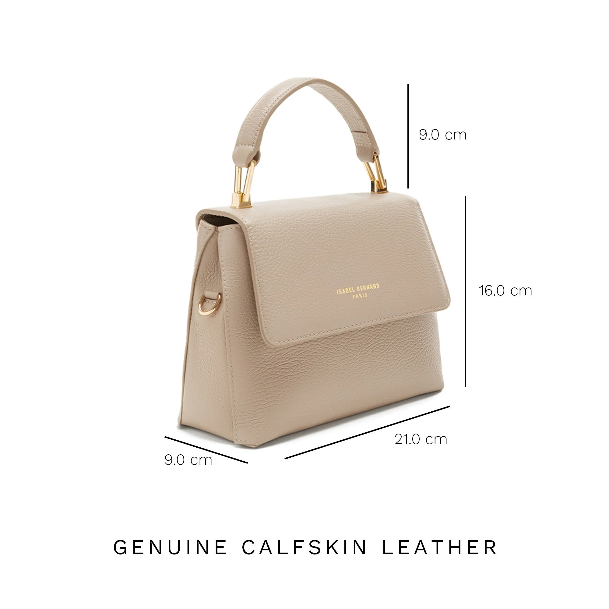 Cadeau d'Isabel taupe calfskin leather handbag and zipper wallet gift set