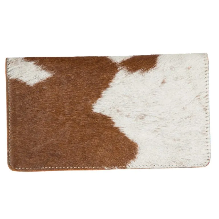Calama Tan and White Hide Tooled Slim Wallet