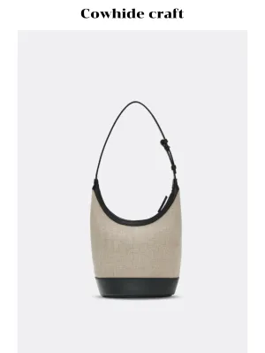 Canvas and Leather Shoulder Bag