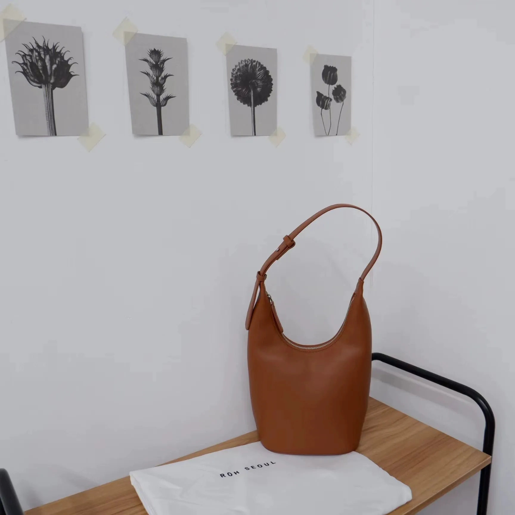 Canvas and Leather Shoulder Bag