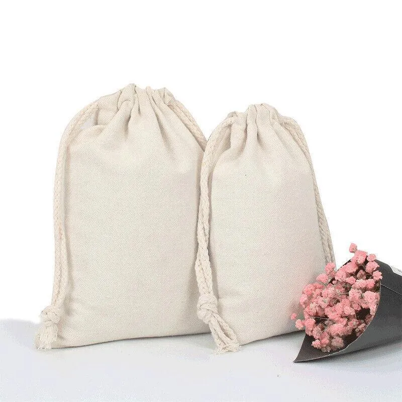 Canvas Bags 10-100pcs Drawstring Storage Bag