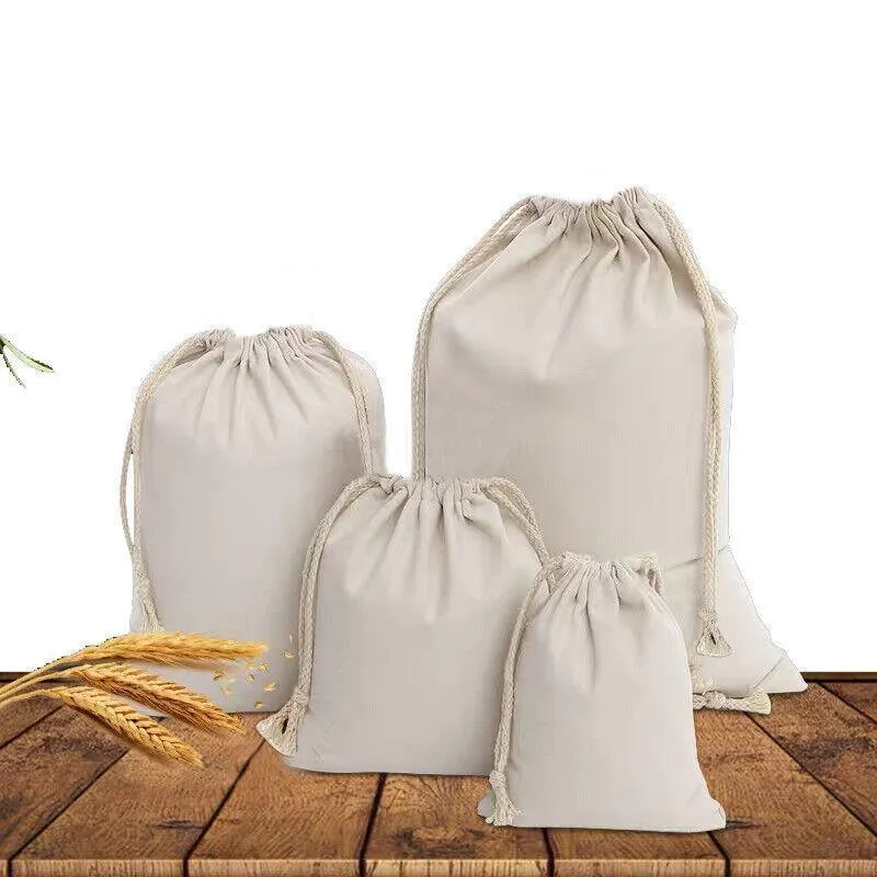 Canvas Bags 10-100pcs Drawstring Storage Bag