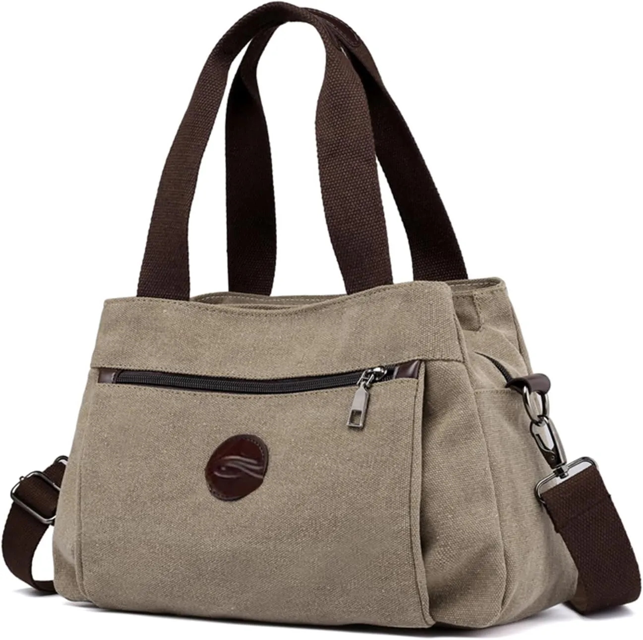 Canvas Hobo Crossbody Bag for Women - Multi-Compartment Tote Purse Campare with Adjustable Strap Hangbags Bags