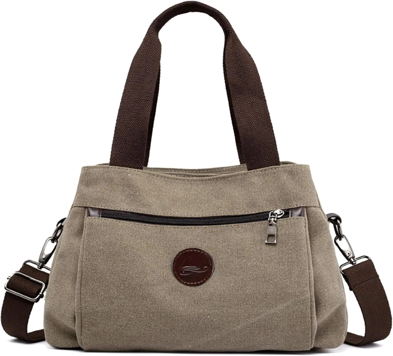 Canvas Hobo Crossbody Bag for Women - Multi-Compartment Tote Purse Campare with Adjustable Strap Hangbags Bags