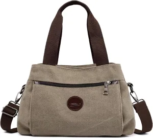 Canvas Hobo Crossbody Bag for Women - Multi-Compartment Tote Purse Campare with Adjustable Strap Hangbags Bags