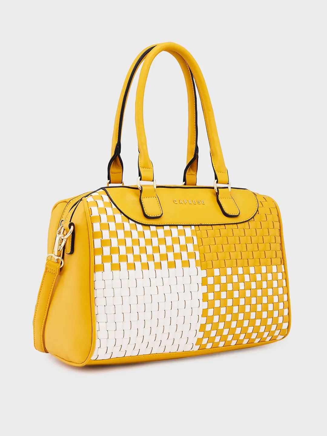 Caprese Aria Medium Mustard Satchel Bag