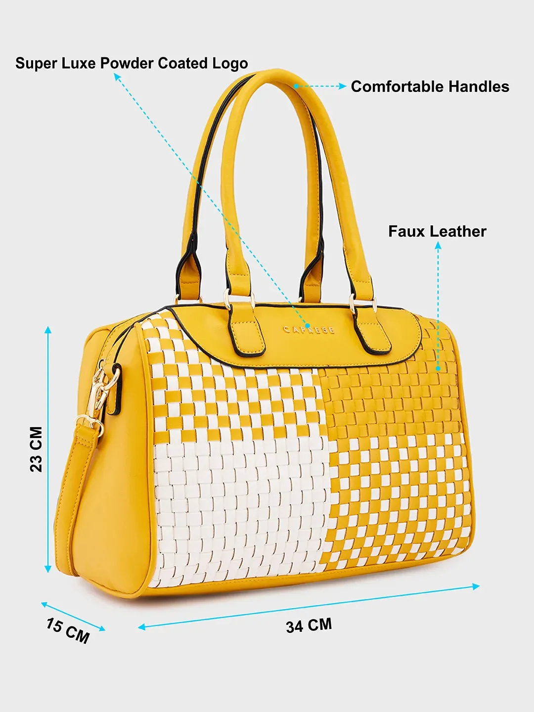 Caprese Aria Medium Mustard Satchel Bag