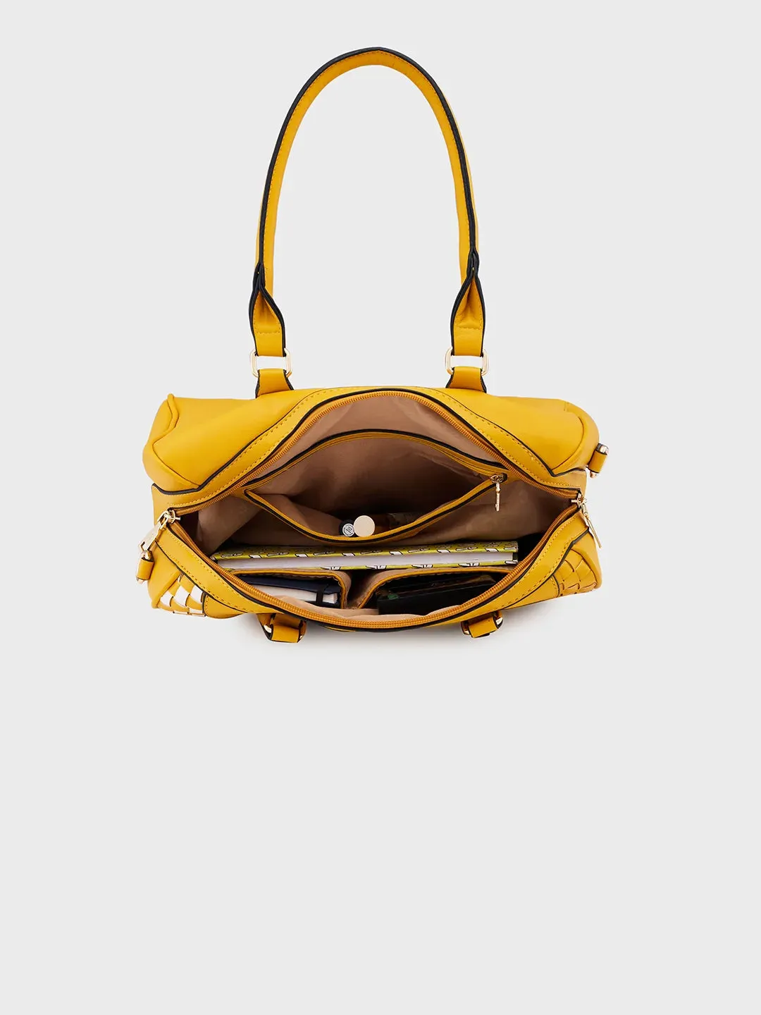 Caprese Aria Medium Mustard Satchel Bag