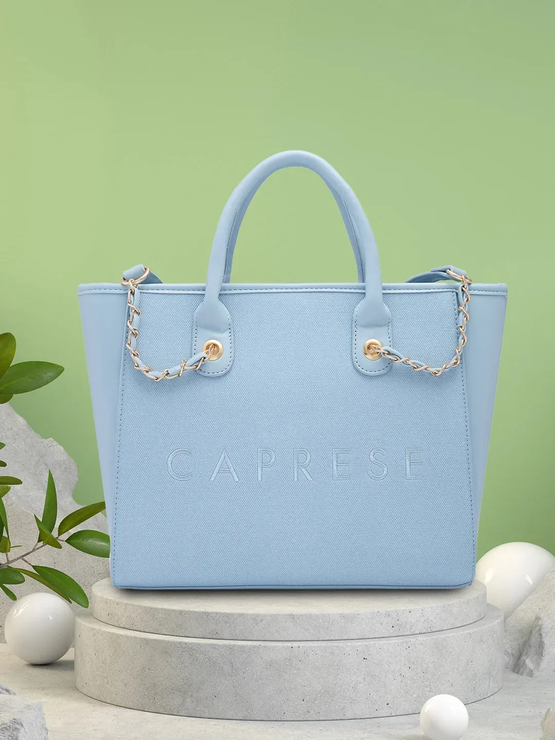 Caprese Brooklyn Large Blue Tote Bag