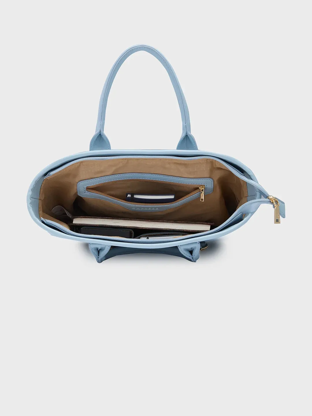 Caprese Brooklyn Large Blue Tote Bag