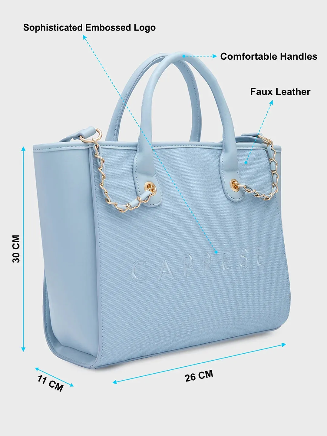 Caprese Brooklyn Large Blue Tote Bag