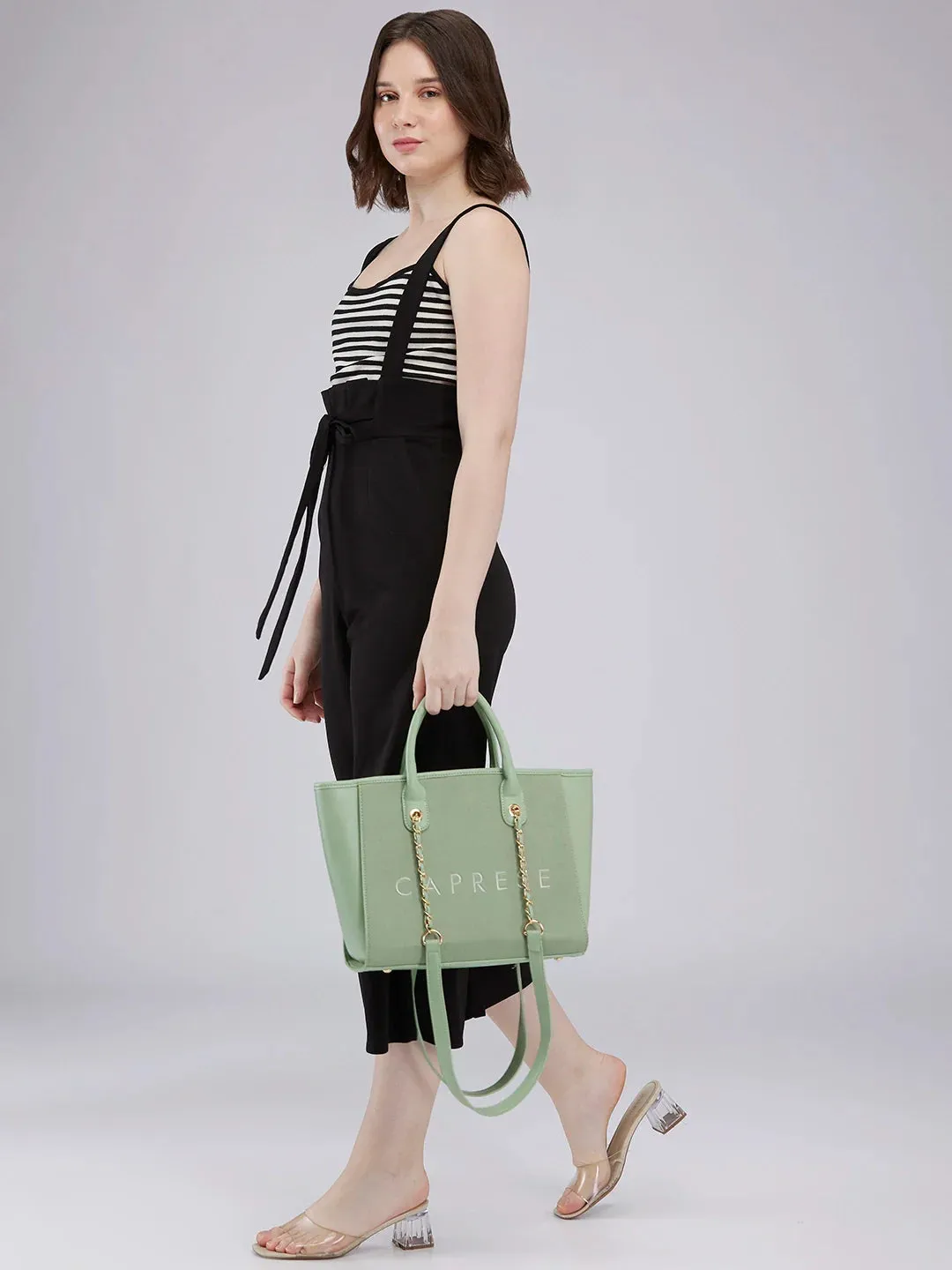 Caprese Brooklyn Large Green Tote Bag