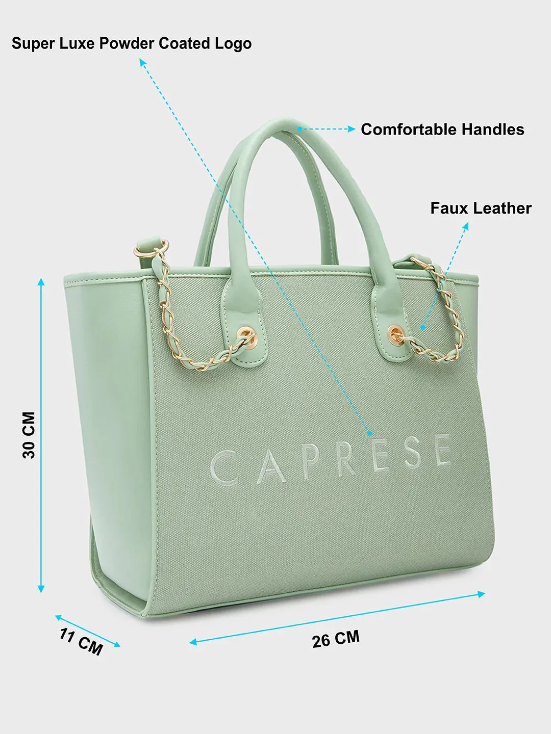 Caprese Brooklyn Large Green Tote Bag