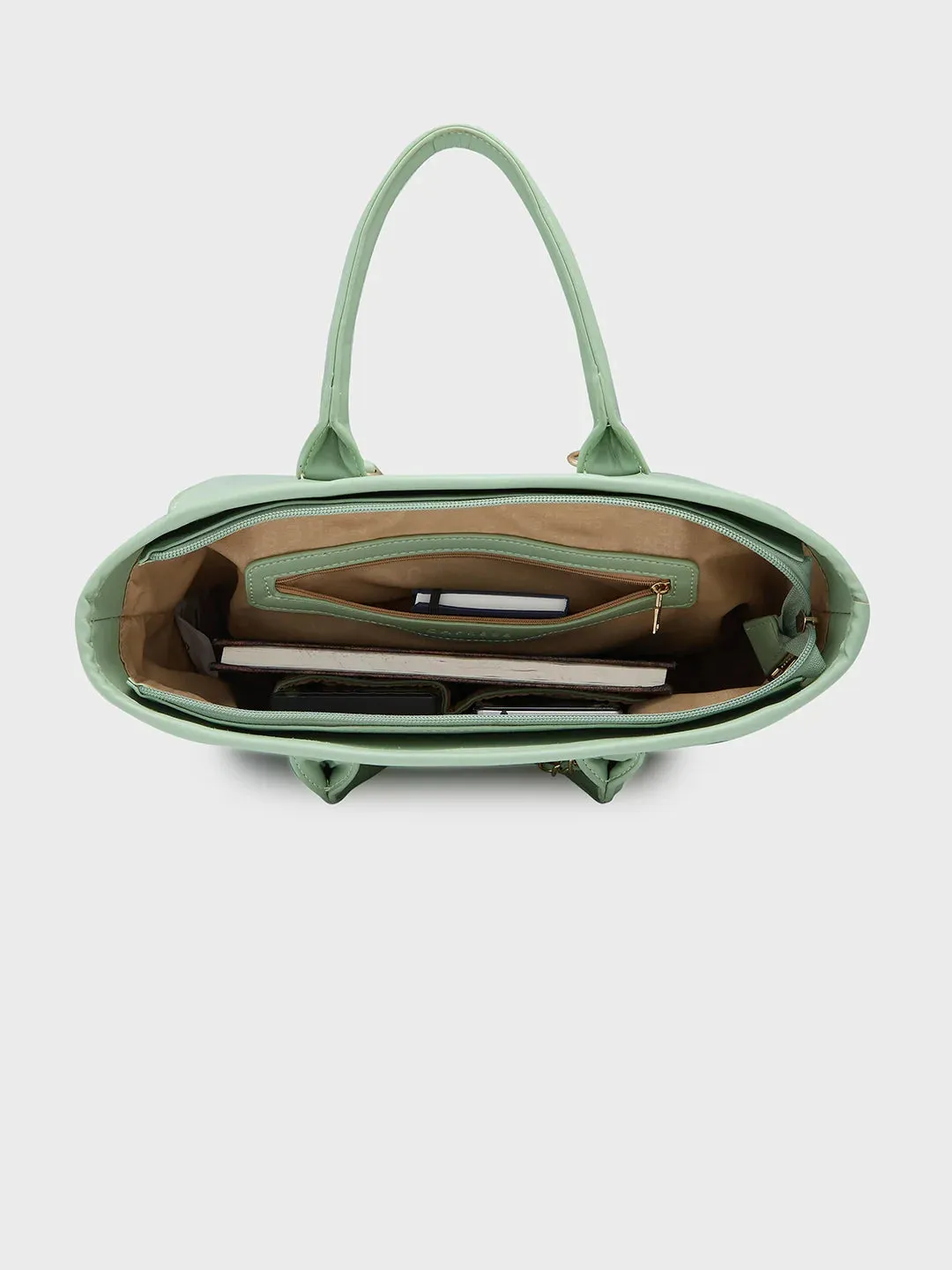 Caprese Brooklyn Large Green Tote Bag