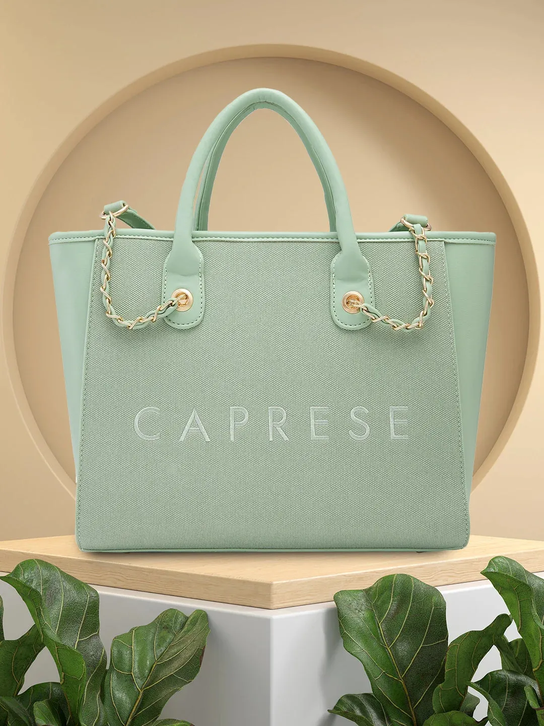 Caprese Brooklyn Large Green Tote Bag