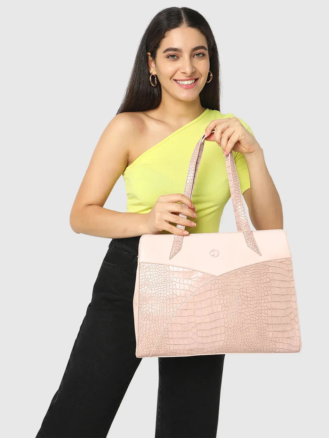 Caprese Cabo Large Blush Laptop Satchel Bag