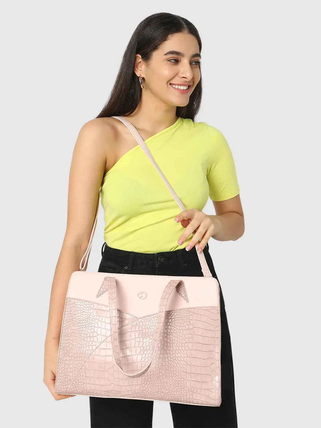 Caprese Cabo Large Blush Laptop Satchel Bag