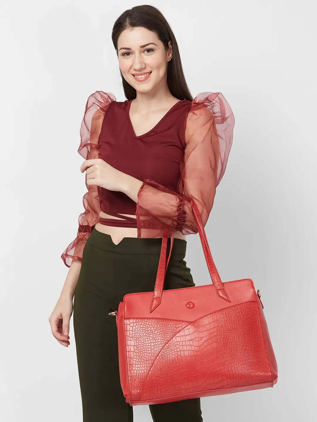 Caprese Cabo Satchel Large Red Laptop Bag