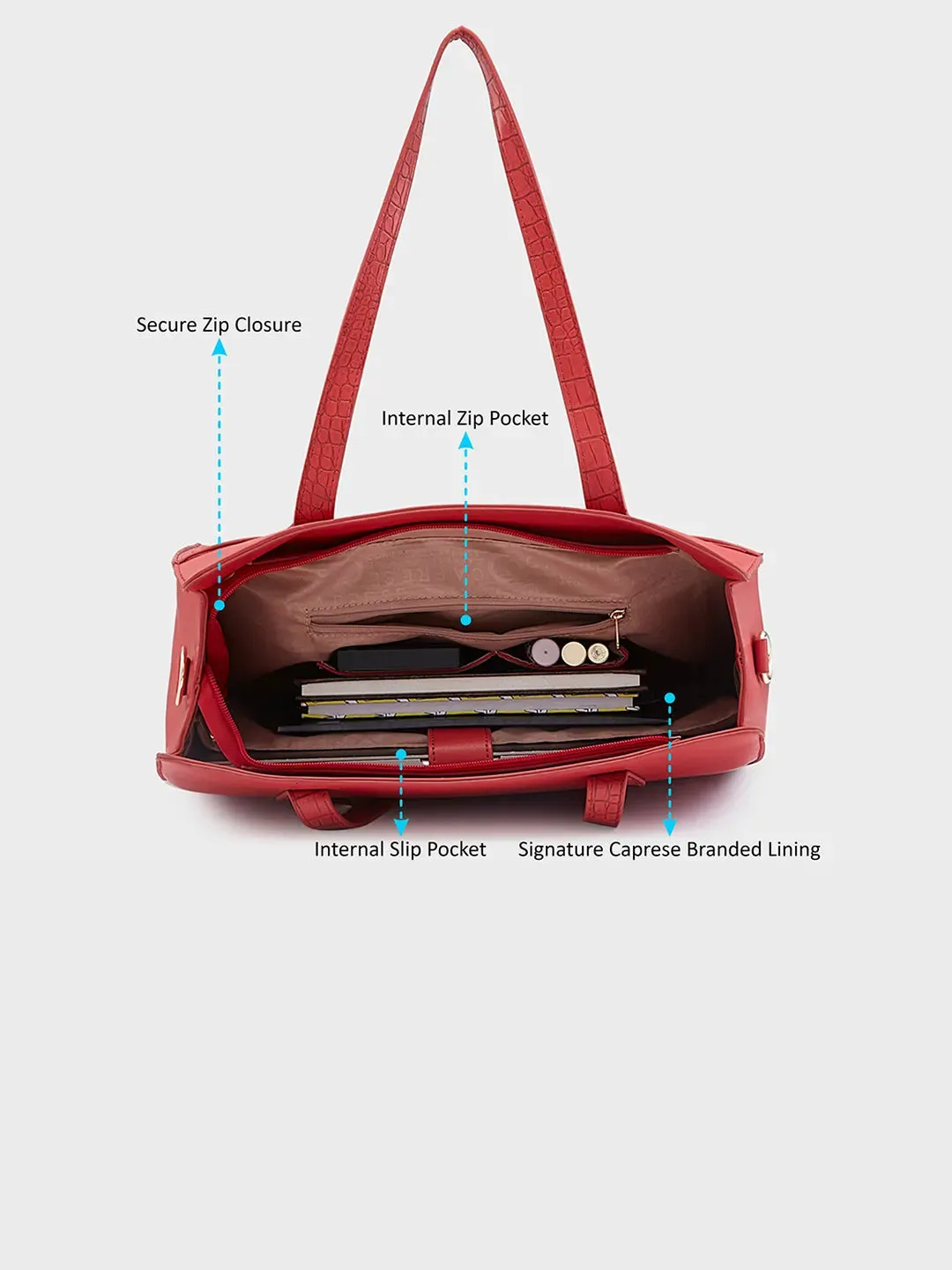 Caprese Cabo Satchel Large Red Laptop Bag