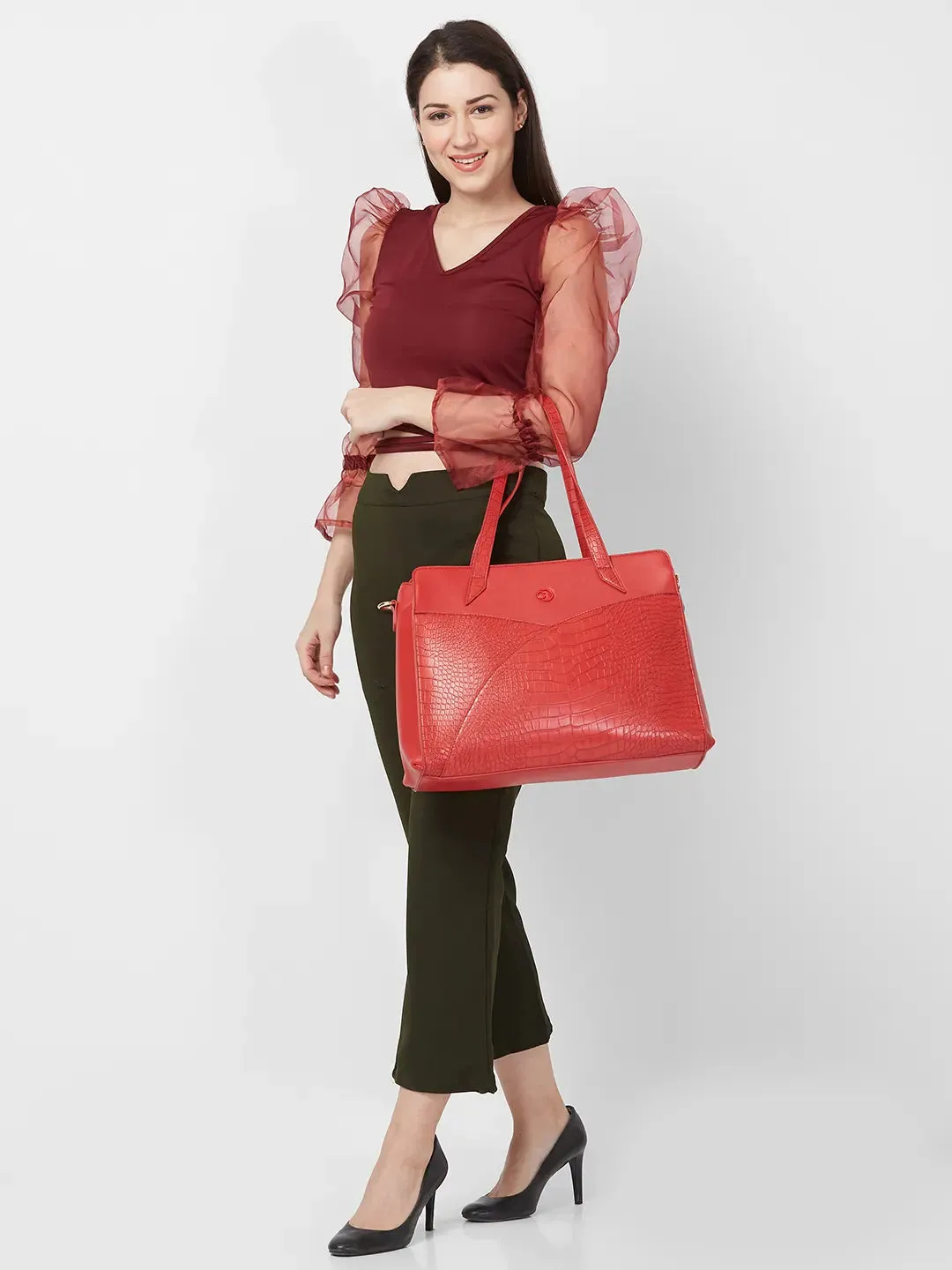 Caprese Cabo Satchel Large Red Laptop Bag