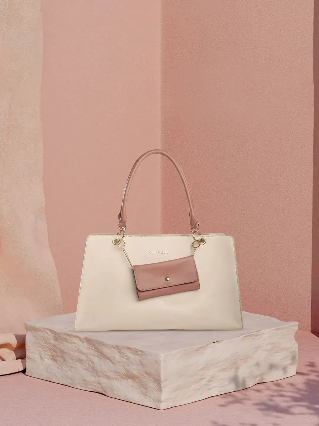 Caprese Capri Large Beige Laptop Satchel