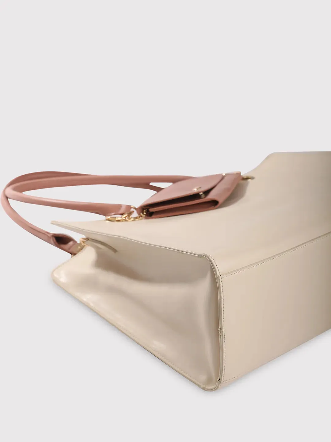 Caprese Capri Large Beige Laptop Satchel
