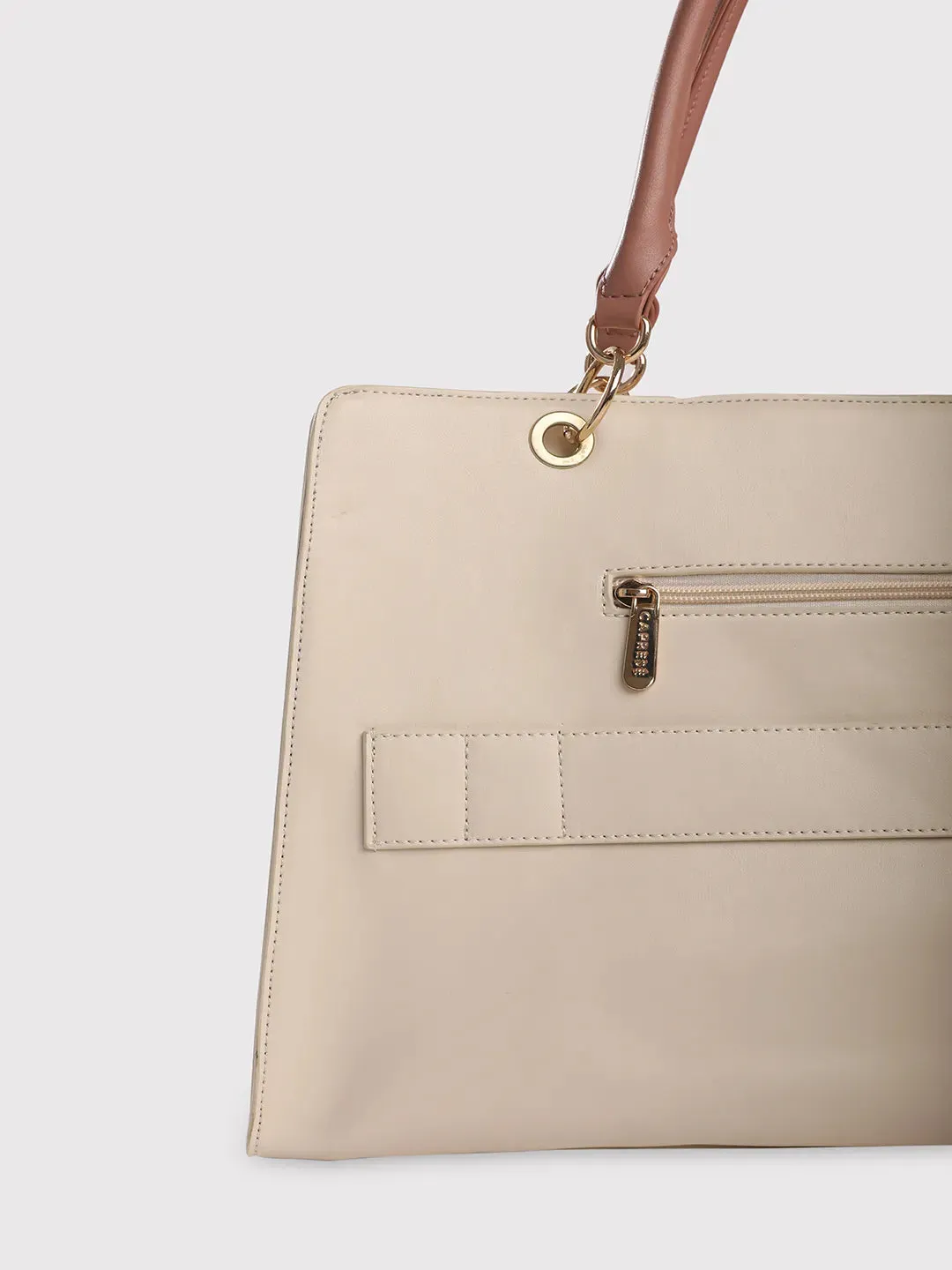 Caprese Capri Large Beige Laptop Satchel