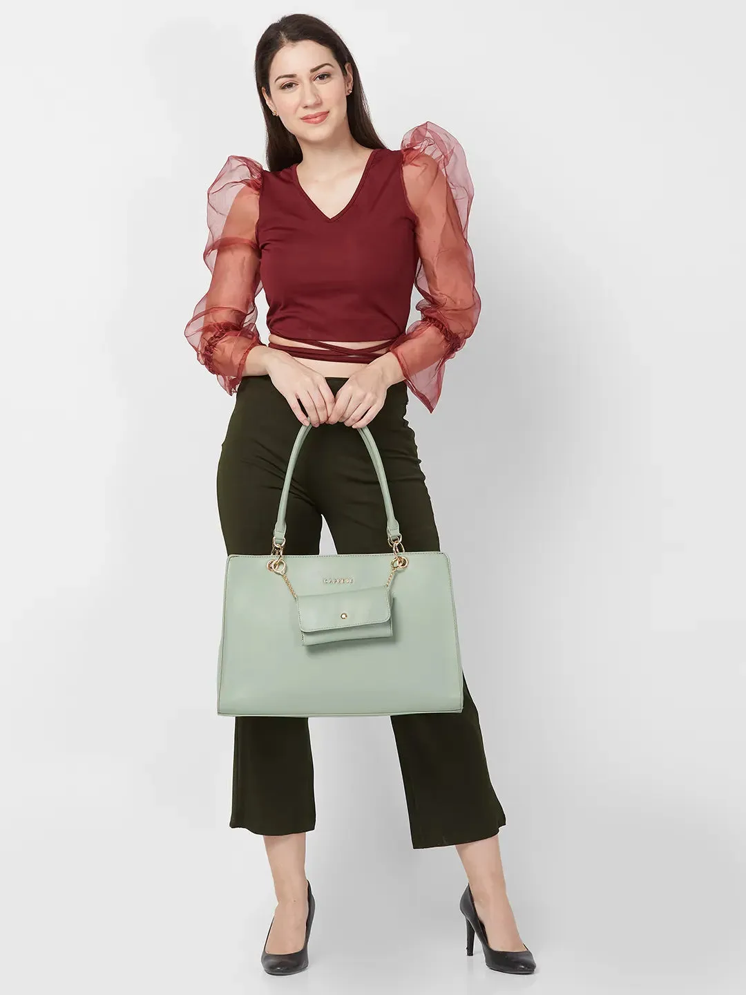 Caprese Capri Large Mint Laptop Satchel