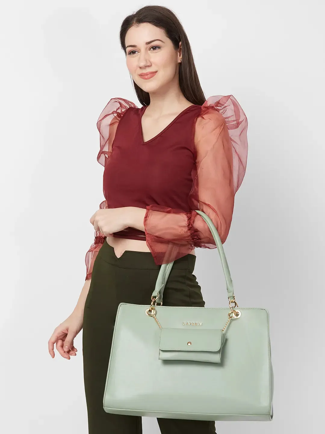 Caprese Capri Large Mint Laptop Satchel