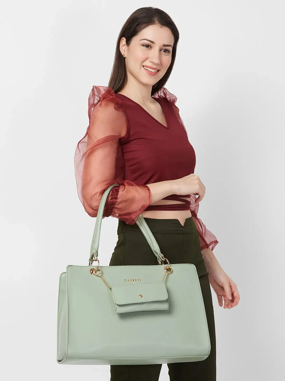 Caprese Capri Large Mint Laptop Satchel