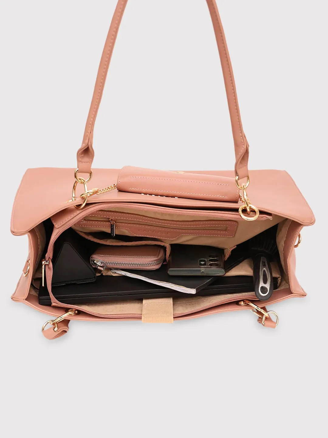 Caprese Capri Satchel Large Pink Laptop Bag