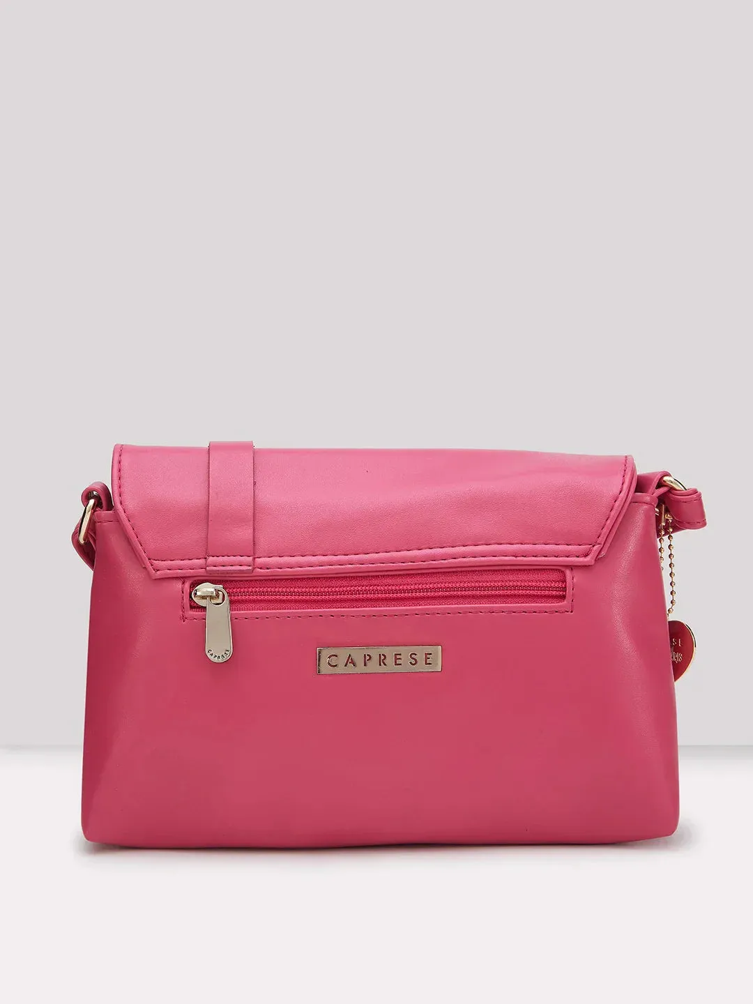 Caprese Emily In Paris Printed Small Fuchsia Satchel Bag