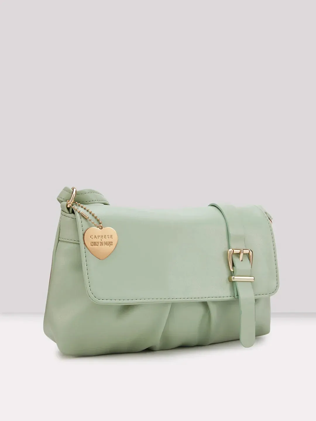 Caprese Emily In Paris Printed Small Mint Satchel Bag