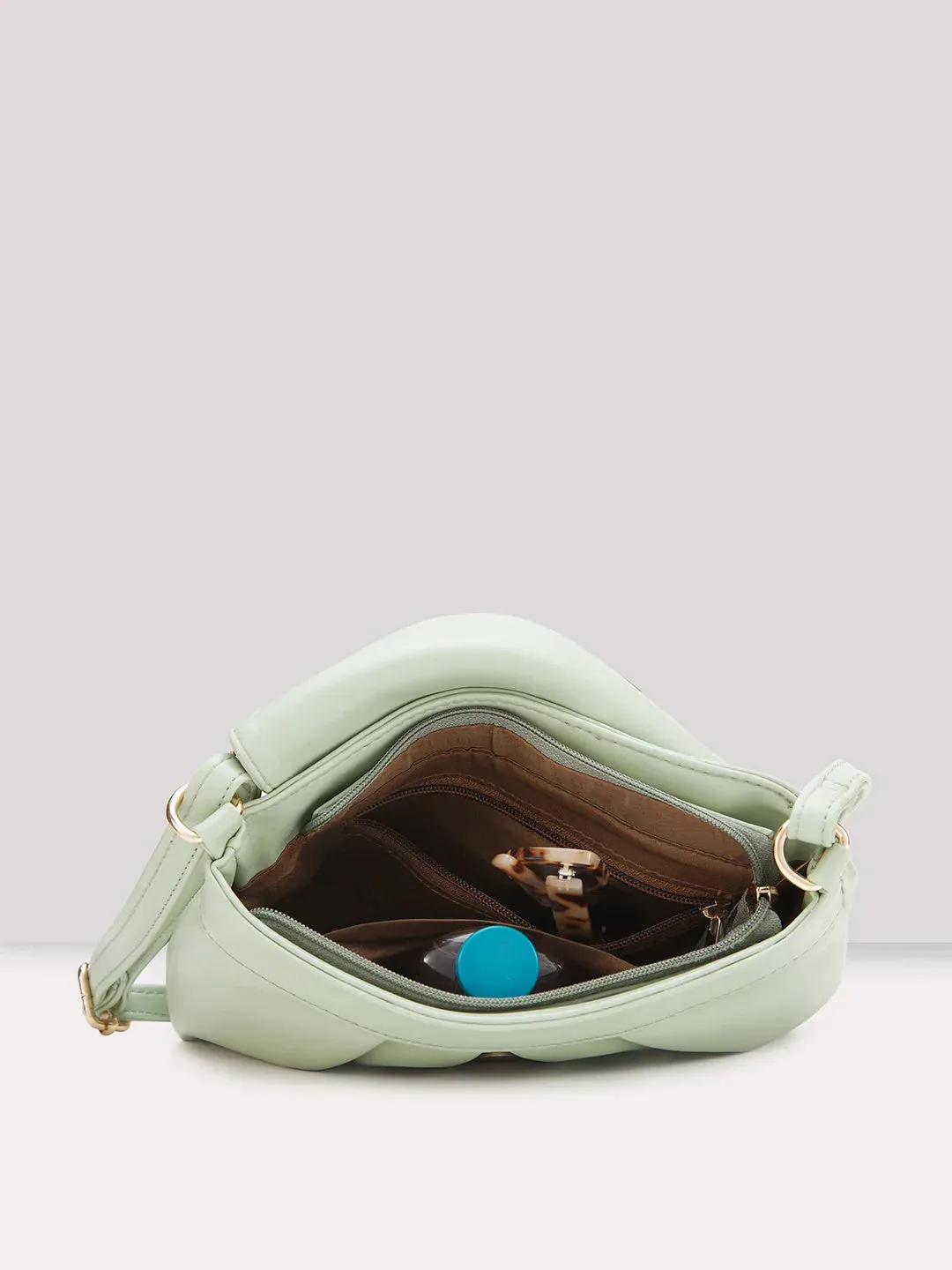 Caprese Emily In Paris Printed Small Mint Satchel Bag