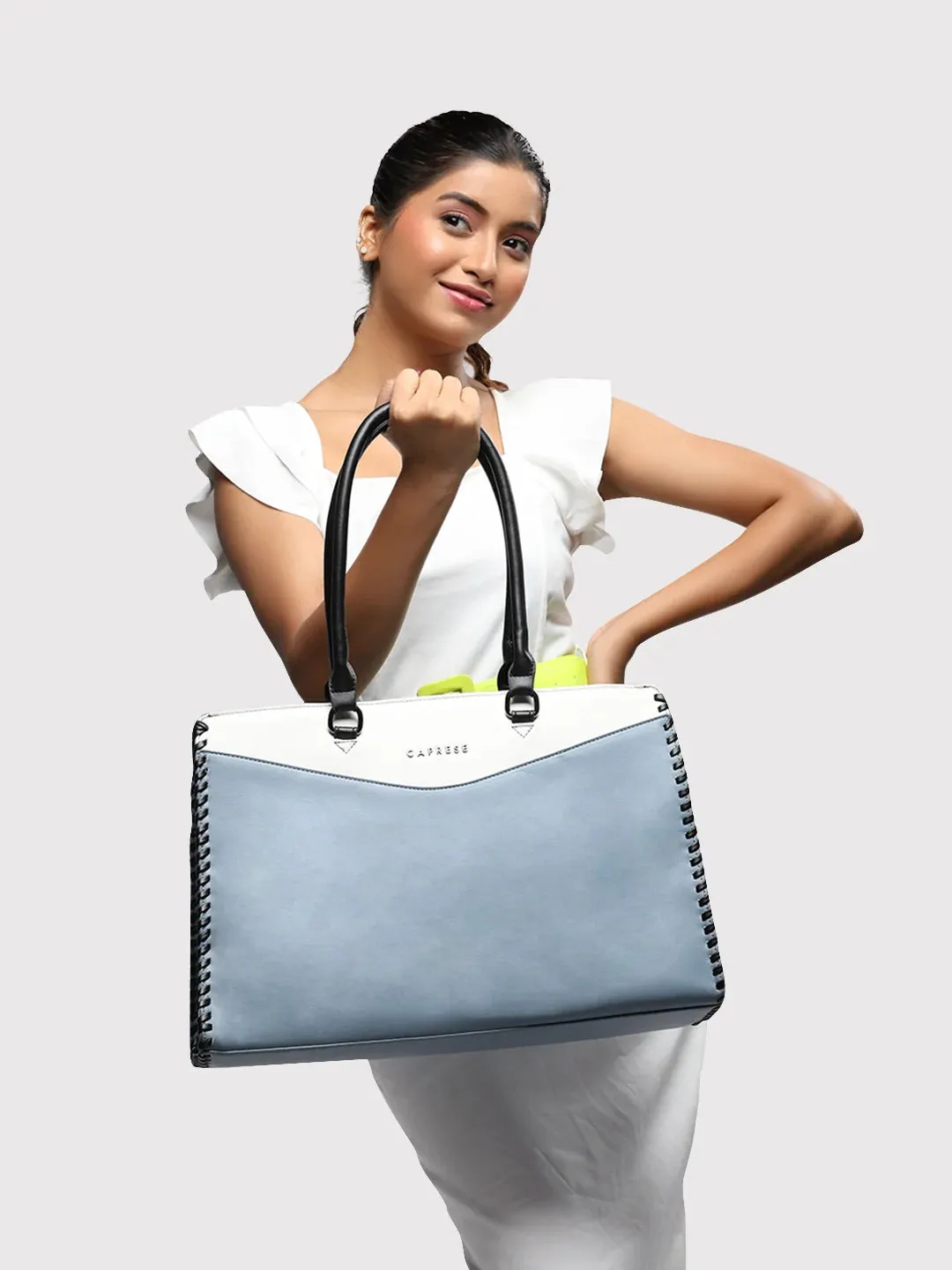 Caprese Rome Large Blue Laptop Satchel Bag