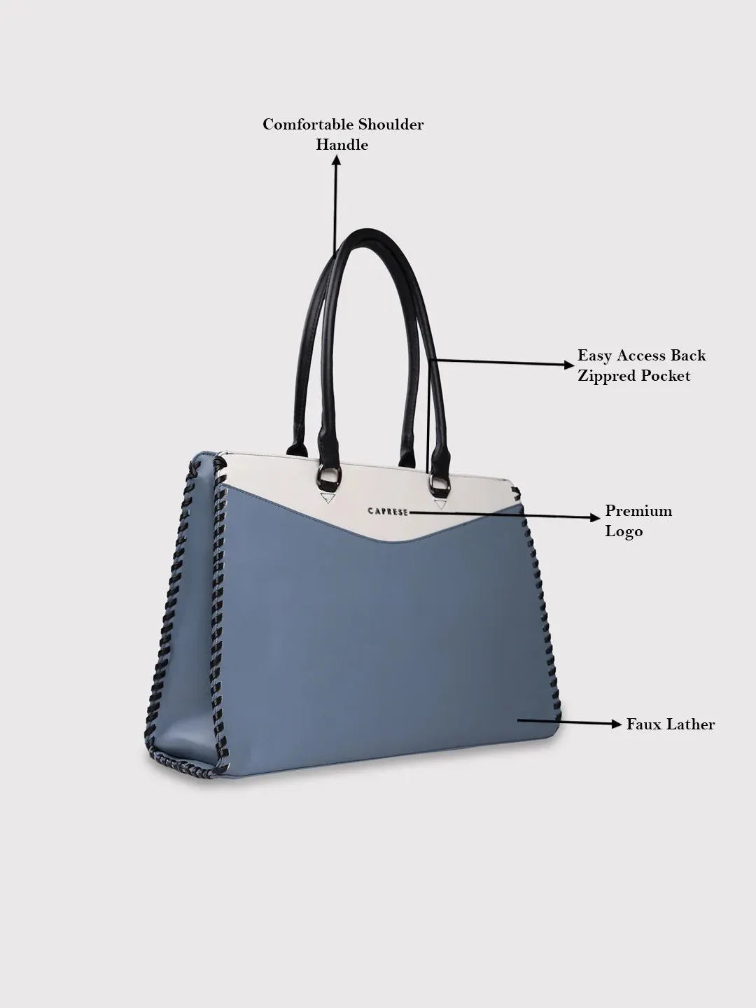 Caprese Rome Large Blue Laptop Satchel Bag