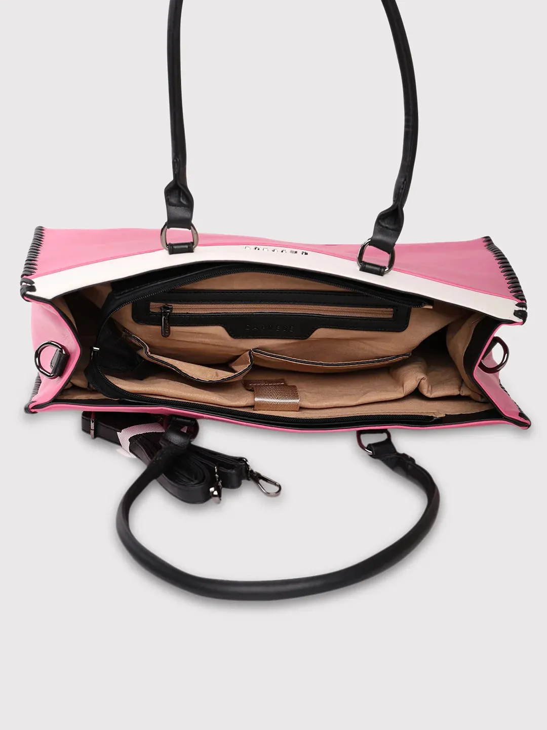 Caprese Rome Large Flamingo Laptop Satchel Bag