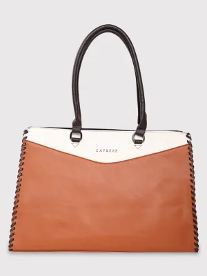 Caprese Rome Large Tan Laptop Satchel Bag