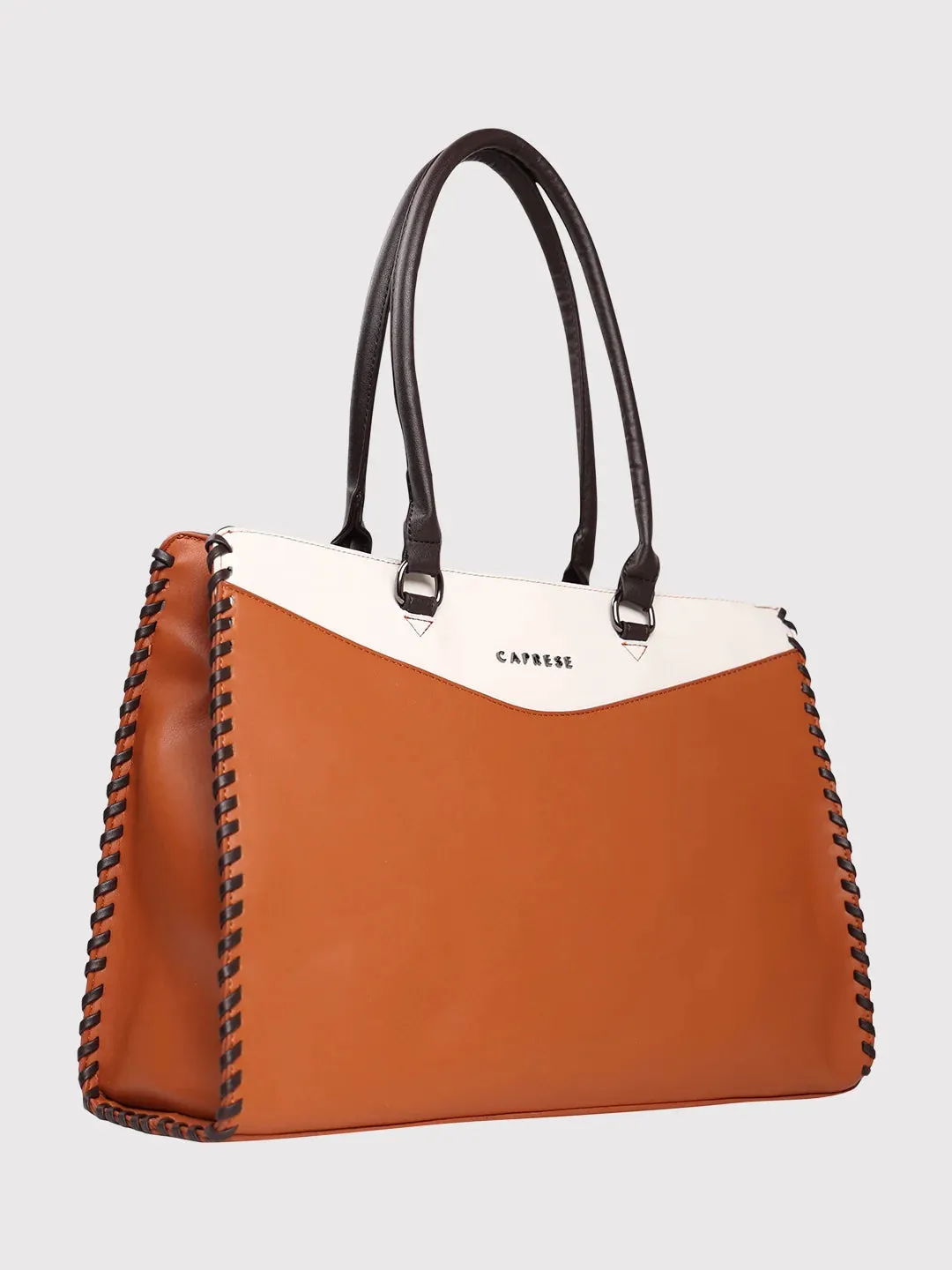 Caprese Rome Large Tan Laptop Satchel Bag