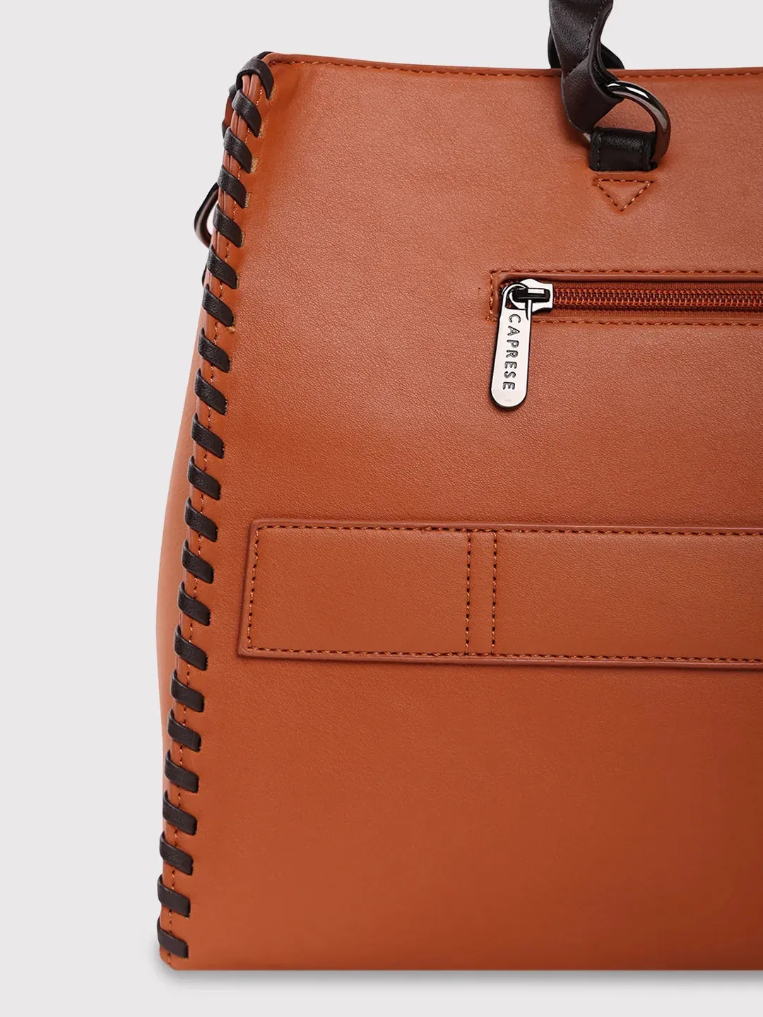 Caprese Rome Large Tan Laptop Satchel Bag