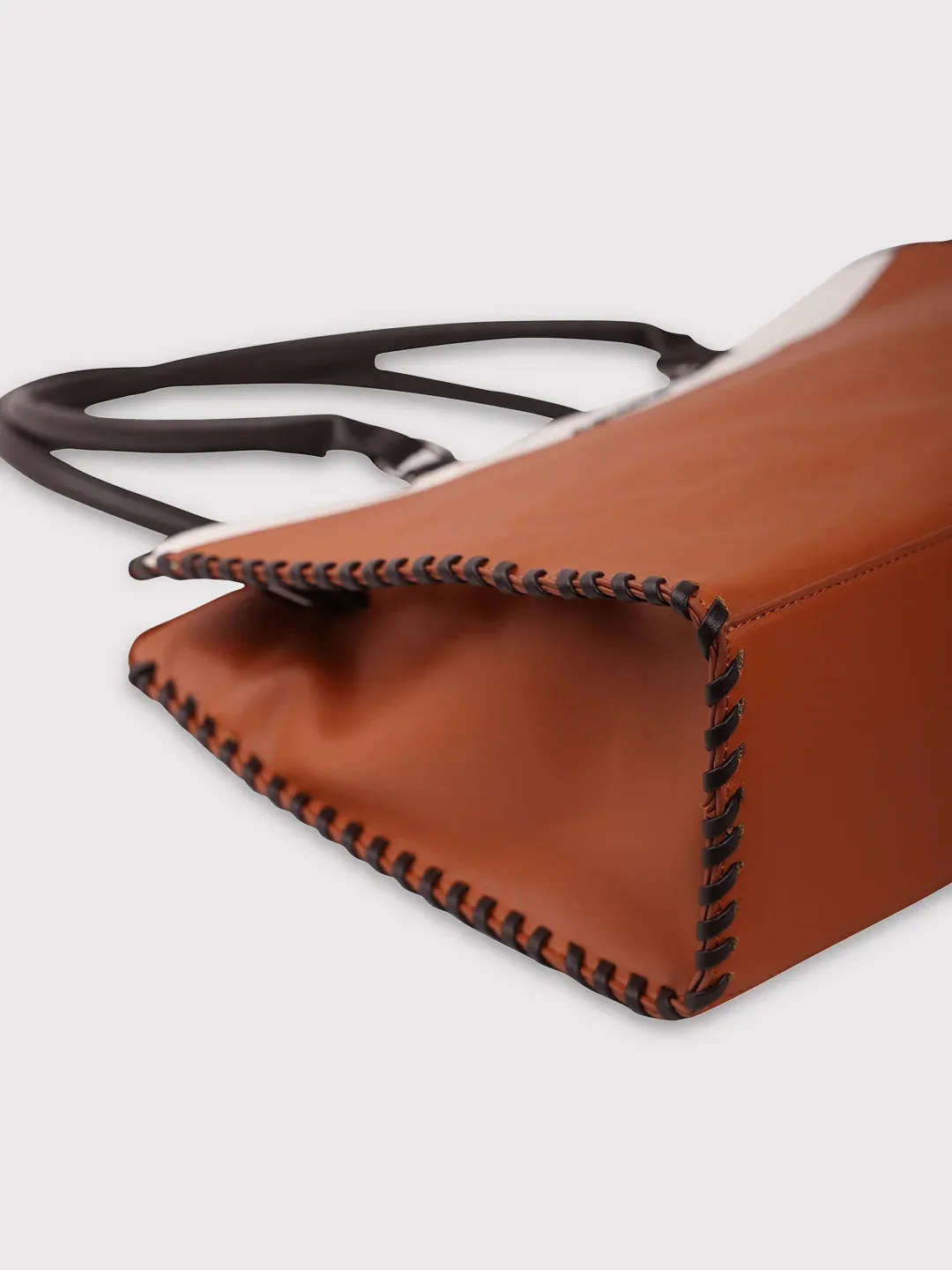 Caprese Rome Large Tan Laptop Satchel Bag