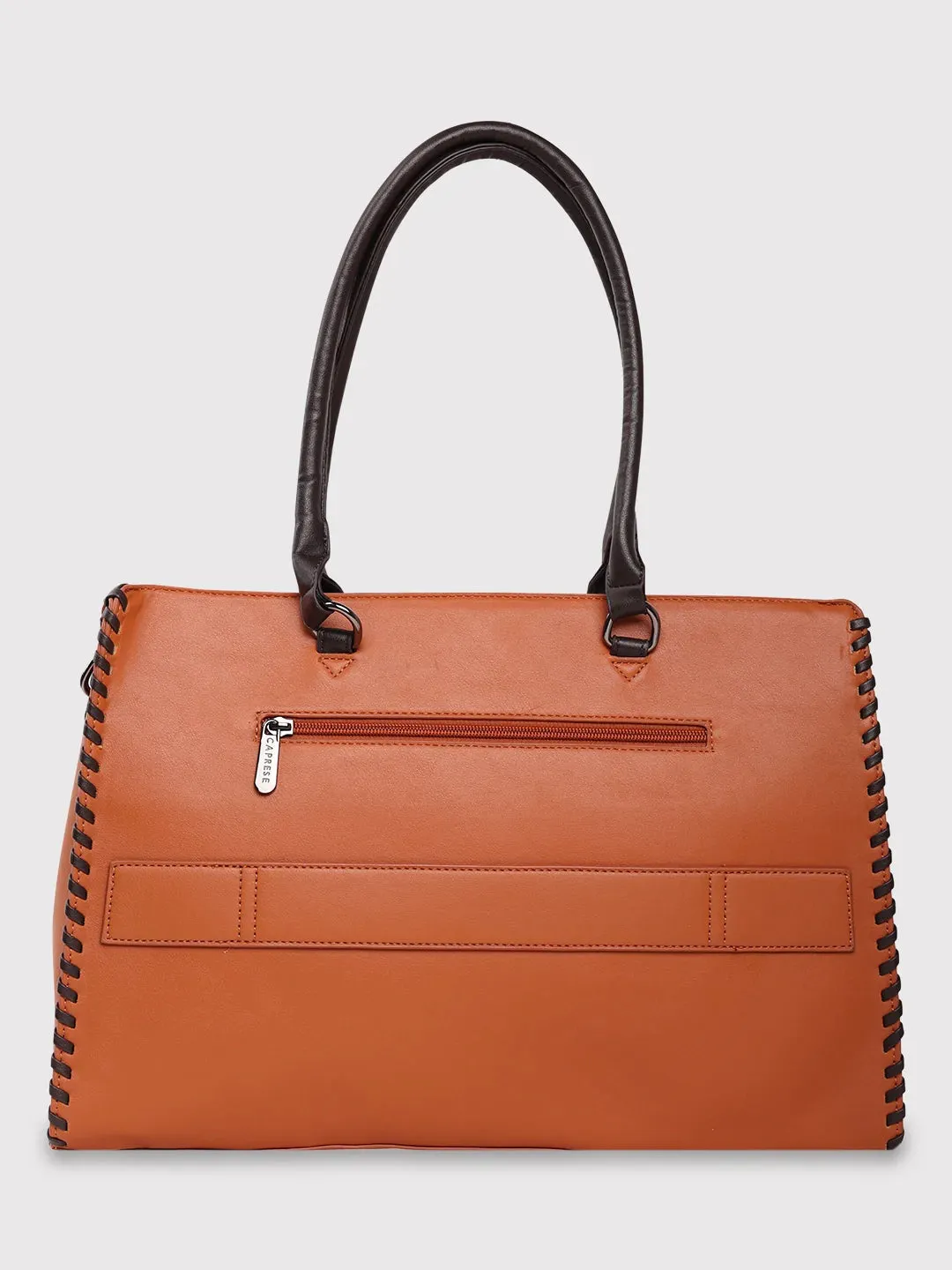 Caprese Rome Large Tan Laptop Satchel Bag