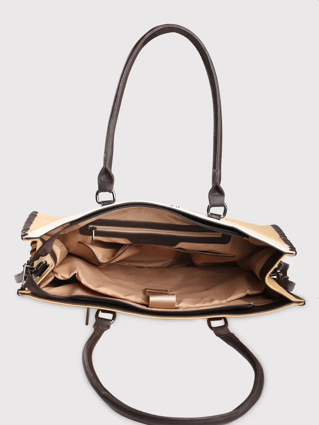 Caprese Rome Large Yellow Laptop Satchel Bag