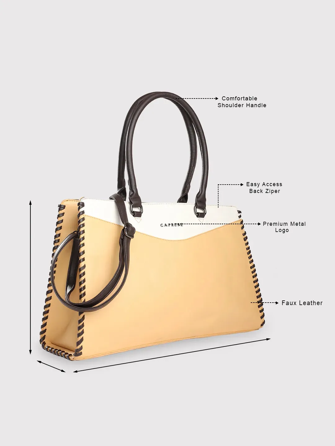 Caprese Rome Large Yellow Laptop Satchel Bag