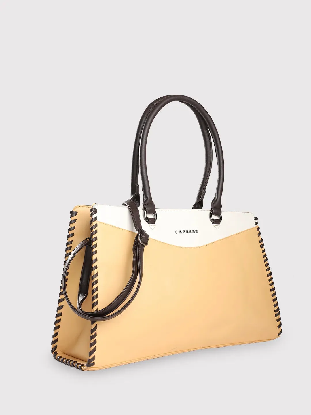 Caprese Rome Large Yellow Laptop Satchel Bag