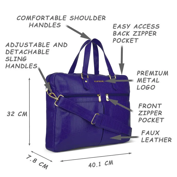 Caprese Rylee Satchel Large Blue Laptop Bag