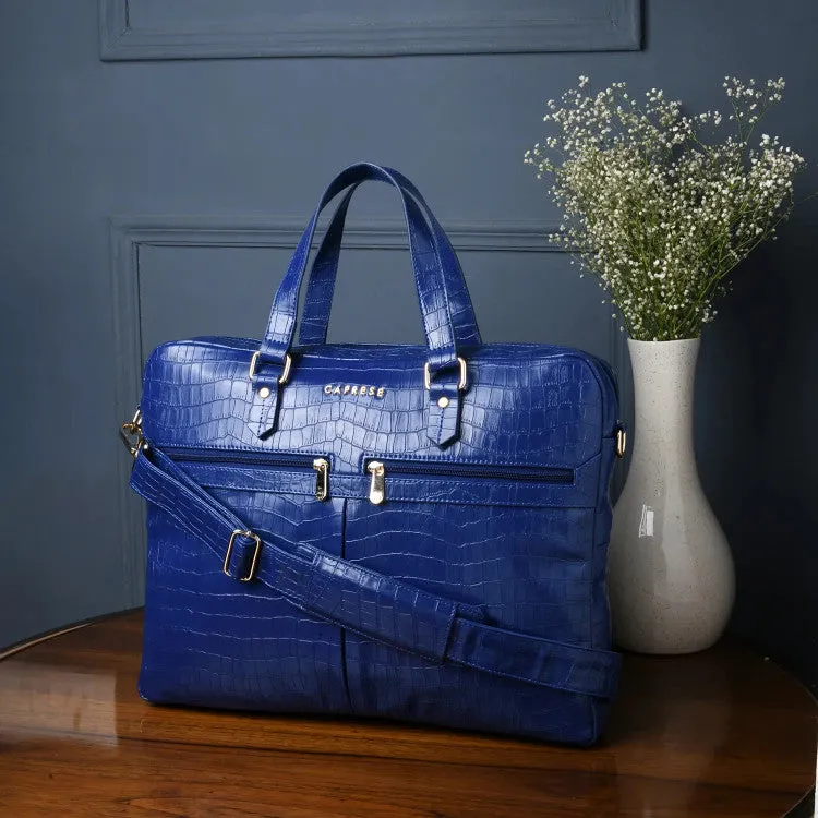 Caprese Rylee Satchel Large Blue Laptop Bag