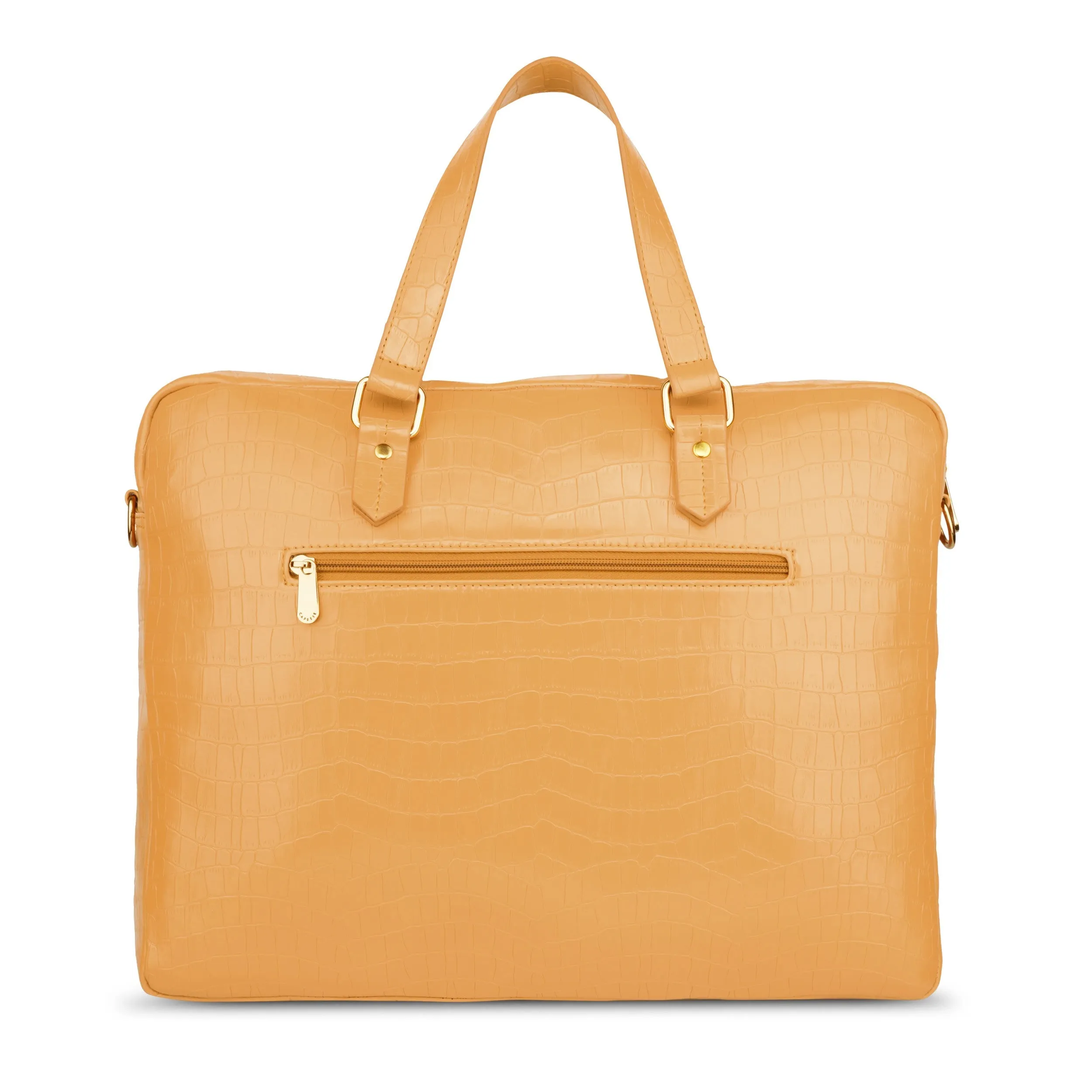 Caprese Rylee Satchel Large Yellow Laptop Bag